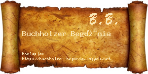 Buchholzer Begónia névjegykártya